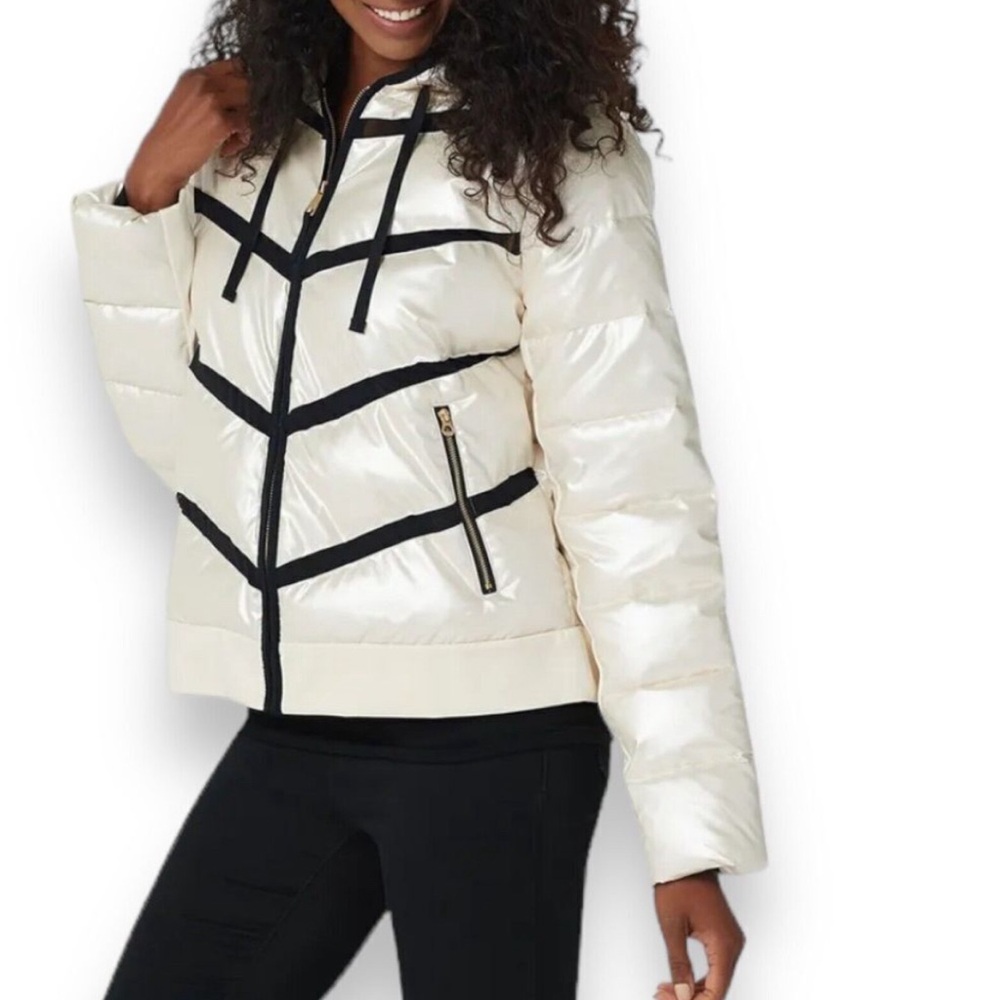 Shimmering Silver Women's Puffer Jacket